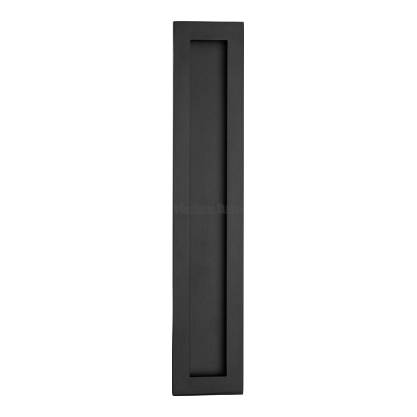 C1855 300-BKMT • 300 x 58mm • Matt Black • Heritage Brass Glue & Pin Fix Rectangular Flush Pull
